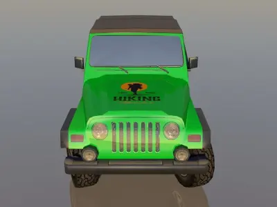 New Adventure Jeep 4x4 3D Model Lowpoly Game Ready Low-poly 3D model