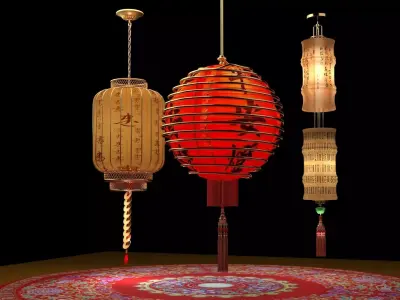 Chinese  red lantern  3D model