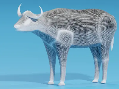 Cartoon African Buffalo 3D model