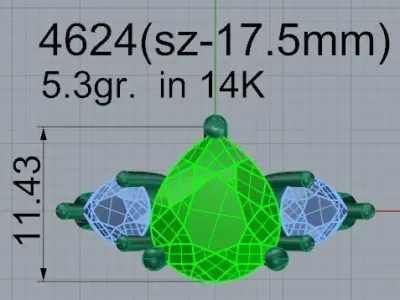 Pear Cut Ring 4624 3D print model