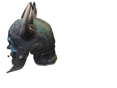 Demonic Horned Skull Helmet  Low-poly 3D model