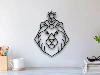Zodiac Lion Wall Art 3D print model