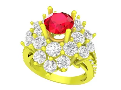 A6531 Luxury Diamond Women Fashion Ring 3D print model