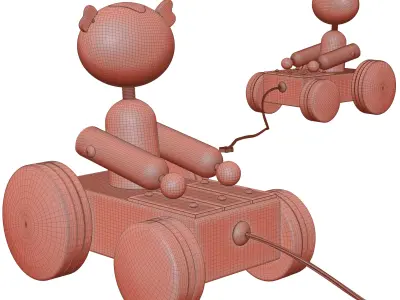 Tropik Pullalong Lemur Xylophone 3D model