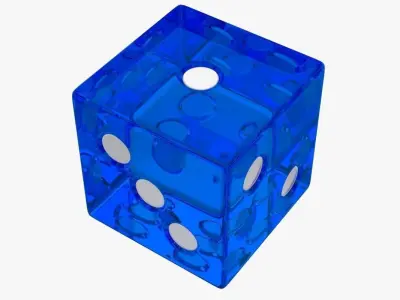 Dice 1 transparent 3D model