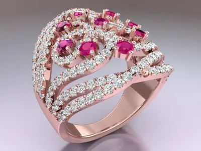 Diamond Ring - Womens Rings - N3511 3D print model