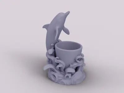 Dolphin-Themed Multi-Purpose Holder 3D print model