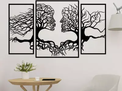 Wall Art Tree Couple Face Shape 3D print model