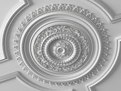 Ceiling classic coffered illuminated Modern Art Deco style 3D model