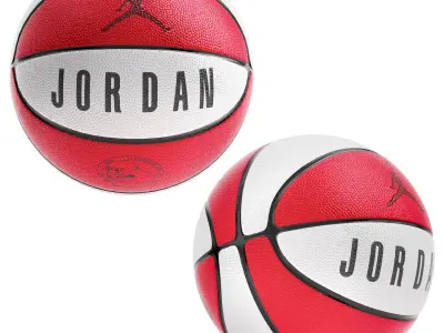 nike jordan basketball ball red and white 3D model