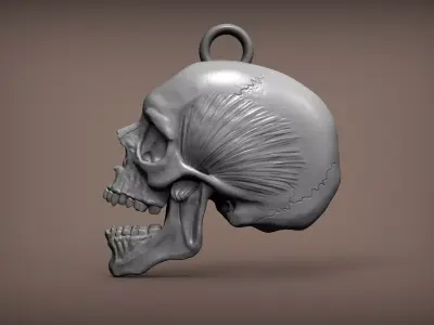 skull gold pendant 3D print model