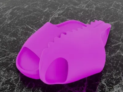 ADIDAS YEEZY SLIPPER - PURPLE Low-poly 3D model