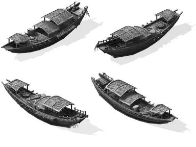 Game Pier - Fishing Boat 2701 3D model
