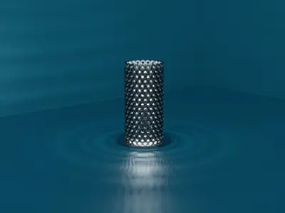 Stylized nut led lamp Low-poly 3D model