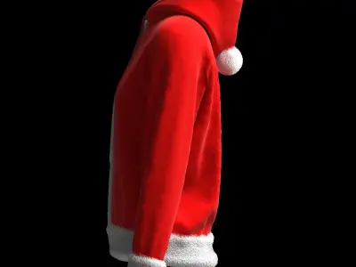 Christmas Female raglan zipper hoodie 3D model