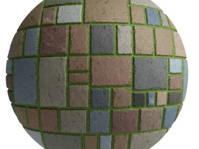 Grass Stone Materials2- By 3 color Pbr By Sbsar 4k Texture