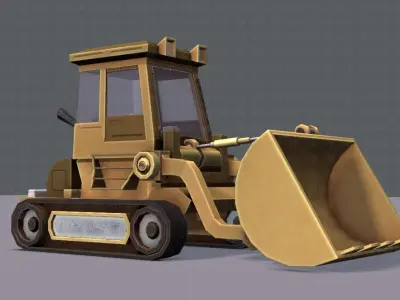 Tractor Cartoon Low-poly 3D model