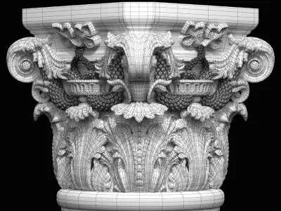 capital ornate column 3D model