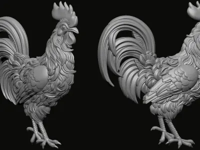 Rooster reliefs 2 3D print model