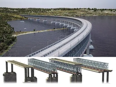 Bridge Construct - 3d model - vray ready 3D model
