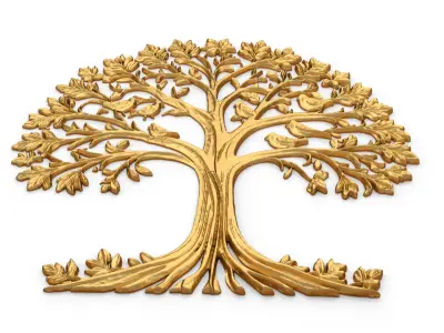 decor set wall panel wall tree relief mural CNC 47 3D model