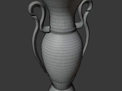 White and blue porcelain vase PBR Free 3D model