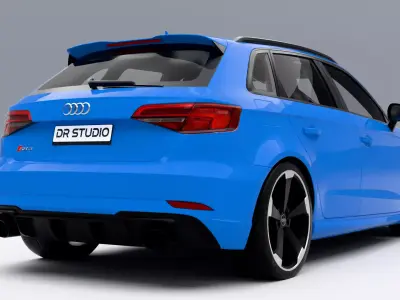 Audi RS3 Sportback 2018 Low-poly 3D model