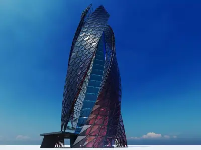SKYSCRAPER - GLASS TOWER - FUTURE CITY ARCHITECTURE 3D model