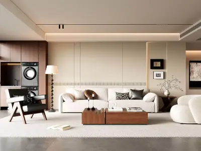 Modern living room 3D model  3D model