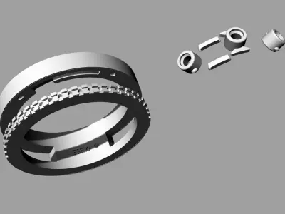Messika Ring Gold 3D print model 4