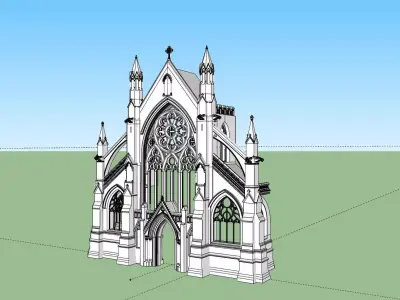 cathedral arch facade Low-poly 3D model