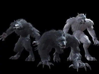 Werewolf low-poly game engine ready 3D model Low-poly 3D model
