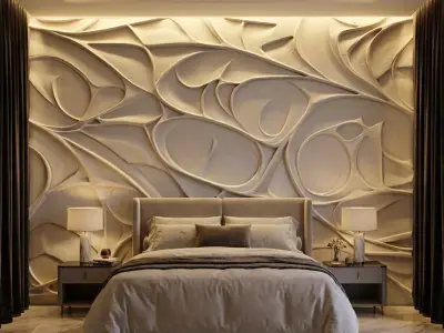 modern panel wall decor set relief stl mural CNC 300  3D model