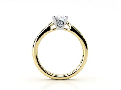 cr-08 solitaire diamond engagement ring gold 3D print model