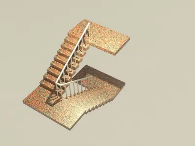 3d autocad 2013  stair 3D model