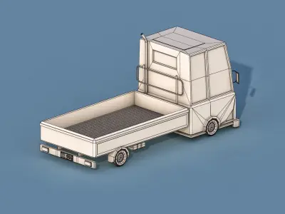Cartoon Truck Low-poly 3D model
