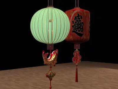 Chinese  red  lantern   3D model