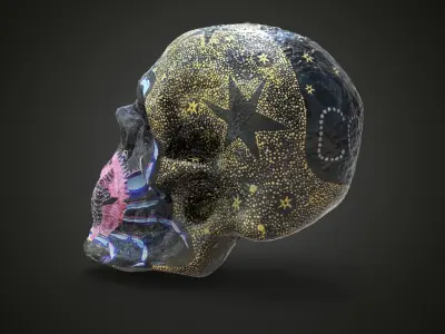 cancer zodiac scull Low-poly 3D model
