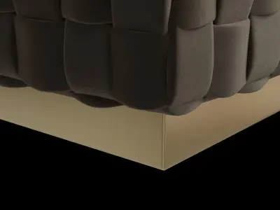 Round Cube Velvet Ottoman 3D model