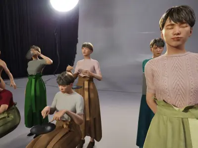 Modular Character - Asian Casual Woman - FK2 Low-poly 3D model