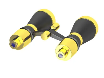 Gold mini binocular 3d model Free 3D model