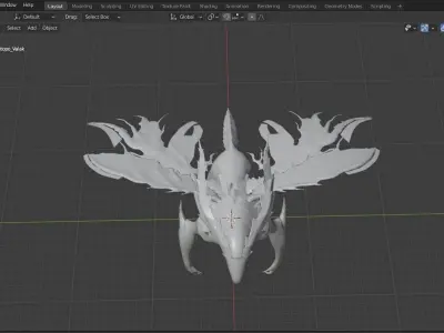 Valak Dragon for your games and animation Low-poly 3D model