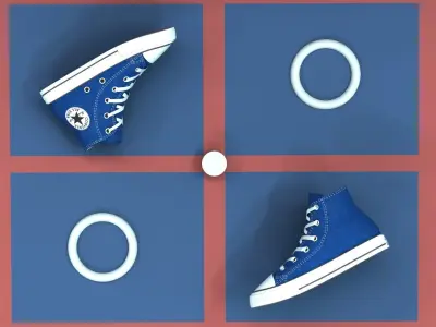 3D PBR Textures Footwear Shoes Color Blue  Low-poly 3D model