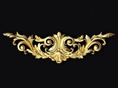 Central decor ornament for furniture 3D model 935