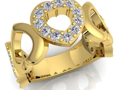 Woman Diamond Ring 3d Model Print  3D print model