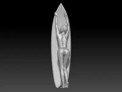surf girl photo pose 1 3D print model