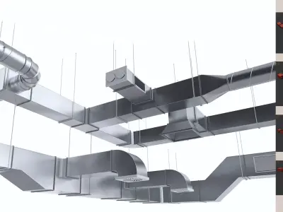 ventilation sistems Low-poly 3D model