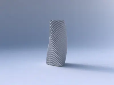 Vase twist triangle with bent extruded lines 2 3D print model