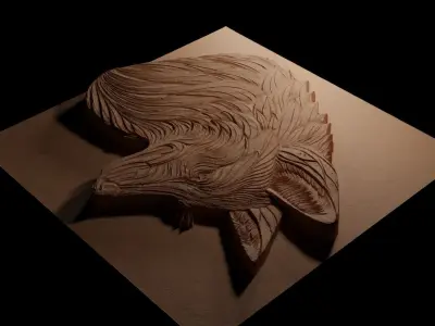 Jackal CNC 3d Print High Relief Sand Casting 3D print model