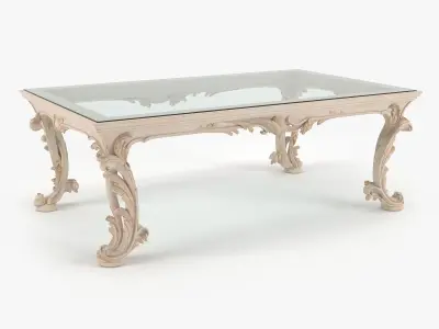 Classic Coffee Table Chelini Art 1064 - Ivory 3D model